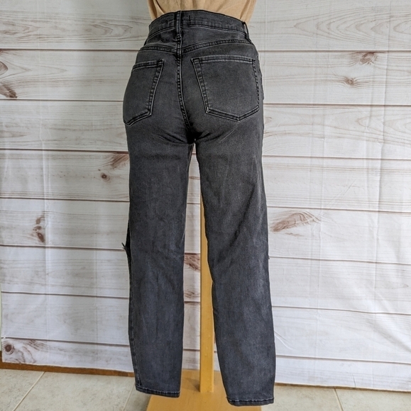 Free People Busted Knees Skinny Jeans in Washed Black Women's Size 28 - Picture 5 of 12